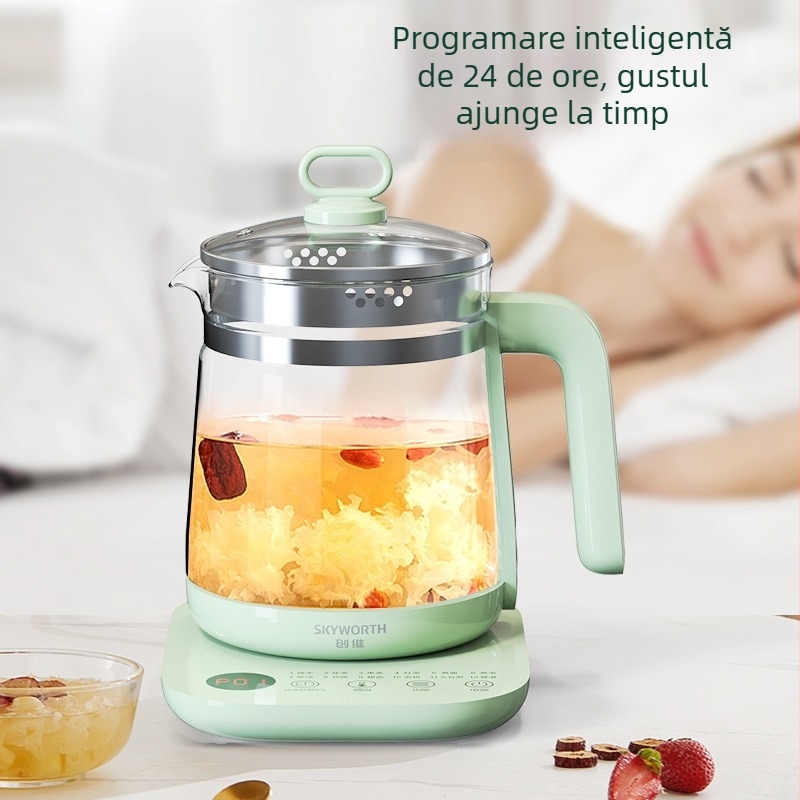 Skyworth Health Pot S195 1.8L corp din sticlă, control tactil, izolat, fierbător multifuncțional 220V 500-1000W