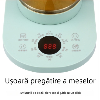 Ceainic electric din sticlă pentru decoct sănătos, Corbier KBE996A, 800W, 220V, thermostat electronic cu atingere, corp borosilikat, pentru 2–3 persoane