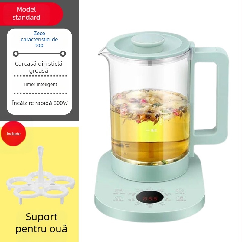 Ceainic electric din sticlă pentru decoct sănătos, Corbier KBE996A, 800W, 220V, thermostat electronic cu atingere, corp borosilikat, pentru 2–3 persoane