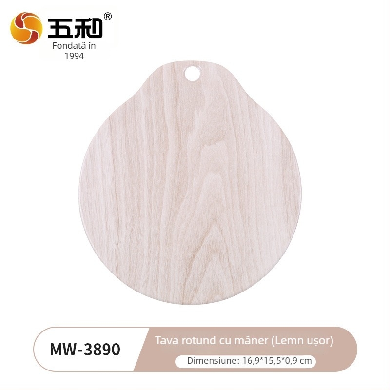 Placă rotundă de masă în stil chinezesc, cu textură lemnoasă, izolație, rezistentă la temperaturi înalte, anti-arzare