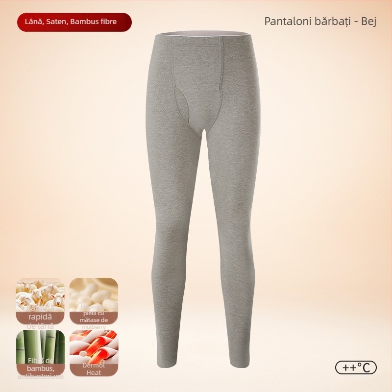 Pantaloni termici pentru bărbați Sky Silkworm Derong țesătură acrilică, dublu strat, grosime extra 301-350 g/m2, căptușeală velur, încălzire