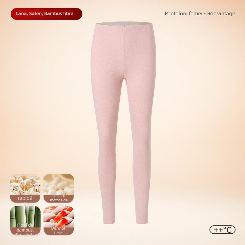 Pantaloni termici pentru bărbați Sky Silkworm Derong țesătură acrilică, dublu strat, grosime extra 301-350 g/m2, căptușeală velur, încălzire