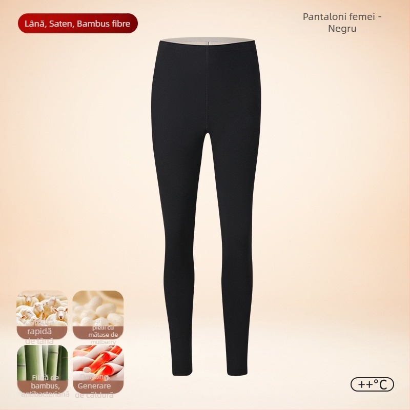 Pantaloni termici pentru bărbați Sky Silkworm Derong țesătură acrilică, dublu strat, grosime extra 301-350 g/m2, căptușeală velur, încălzire