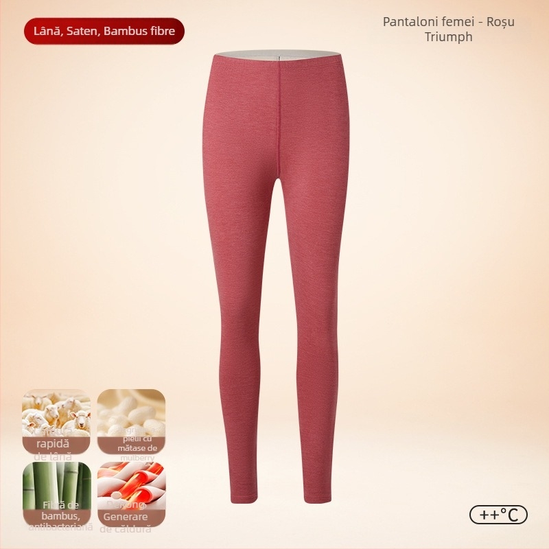 Pantaloni termici pentru bărbați Sky Silkworm Derong țesătură acrilică, dublu strat, grosime extra 301-350 g/m2, căptușeală velur, încălzire