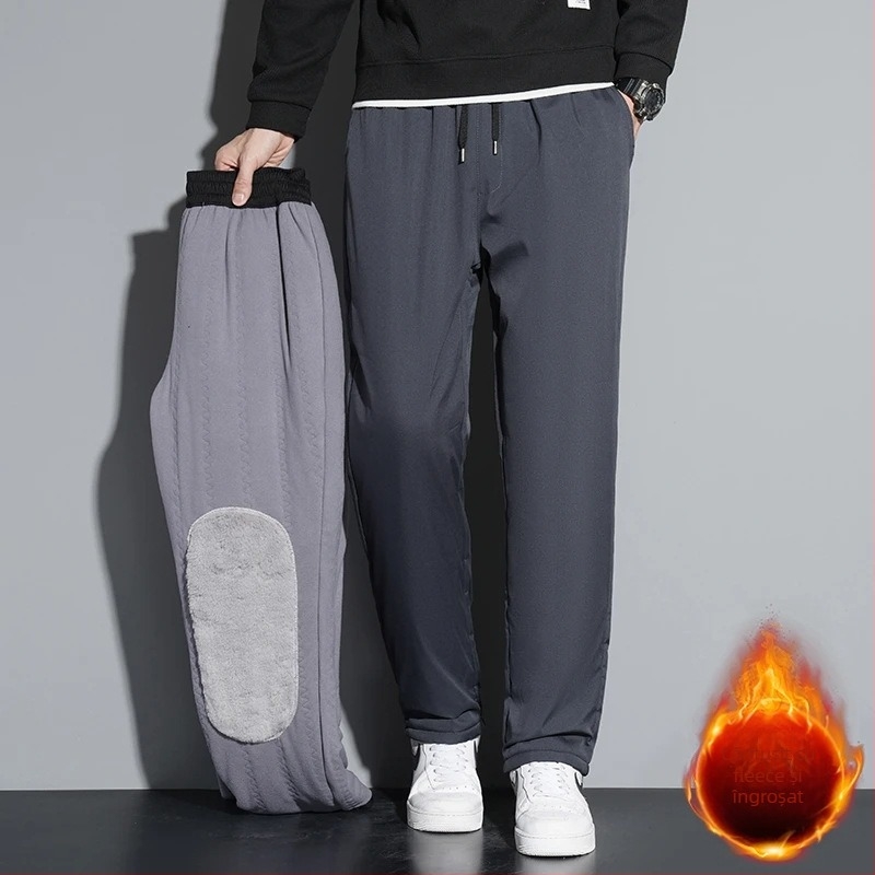 Pantaloni drepti, talie medie, stil simplu, lungi, potriviți pentru persoane de vârstă mijlocie