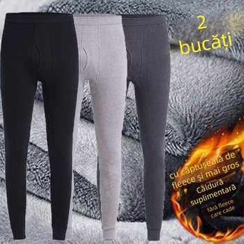 Pantaloni casual bărbați Slim Fit, talie medie, poliester, culoare uni, toamna 2025