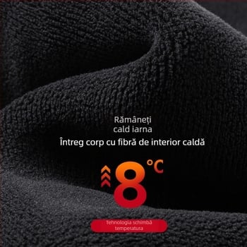 Pantaloni de trening pentru bărbați, căptușiți cu fleece de miel, croială lejeră, talie înaltă, rezistenți la vânt, casual iarnă