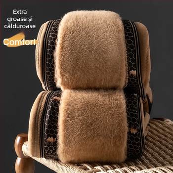 Pantaloni termici pentru bărbați, cu căptușeală fleece extra groasă, talie înaltă, trei straturi de poliester cationic, căptușeală velur, păstrează căldura iarna