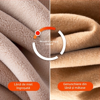 Pantaloni termici de iarnă pentru bărbați, cu fleece gros, poliester cationic 80-90%, fără cusături, mențin căldura