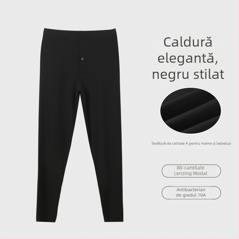 Pantaloni termici pentru bărbați, țesătură Modal, foarte elastici, dintr-un singur strat, țesătură groasă 201–250 g/m², 90–95% Modal