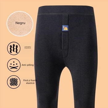 Pantaloni de iarnă pentru bărbați, căptușiți cu fleece, ultra-groși 301–350 g/m², talie înaltă, dublu strat din poliester, calzi