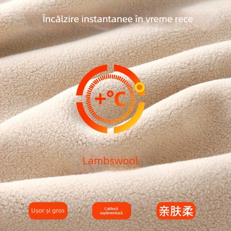 Pantaloni călduroși cu fleece pentru adolescenți băieți – poliester, fleece gros, culoare uni, lungi.