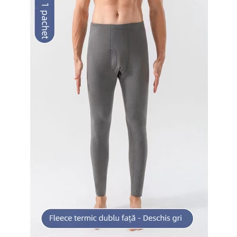 Pantaloni termici bărbați De Velvet cu fleece, 100% poliester, grosime 201-250 g/m2, fără cusături