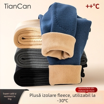 Pantaloni termici unisex cu căptușeală din fleece, strat de bază de iarnă, material poliester, 90–95% poliester, grosime 201–250 g/m2