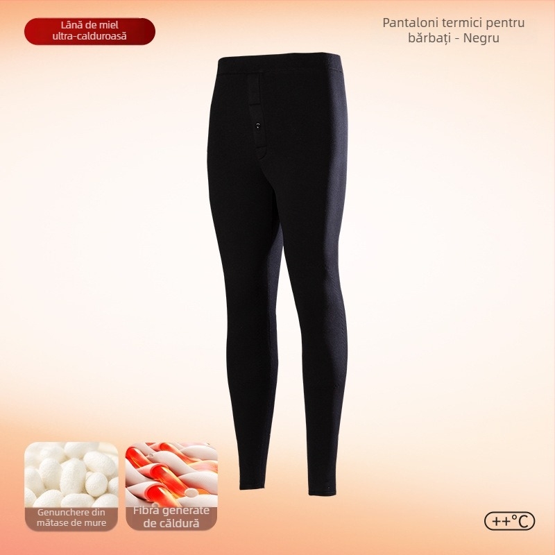 Pantaloni termici unisex cu căptușeală din fleece, strat de bază de iarnă, material poliester, 90–95% poliester, grosime 201–250 g/m2