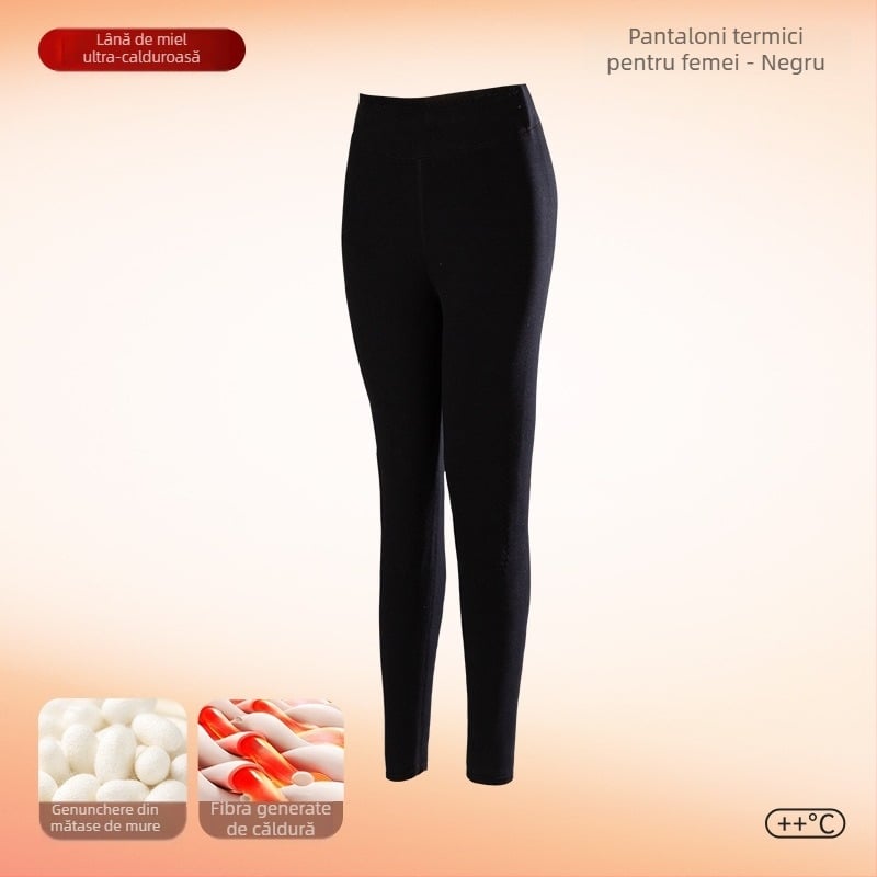 Pantaloni termici unisex cu căptușeală din fleece, strat de bază de iarnă, material poliester, 90–95% poliester, grosime 201–250 g/m2