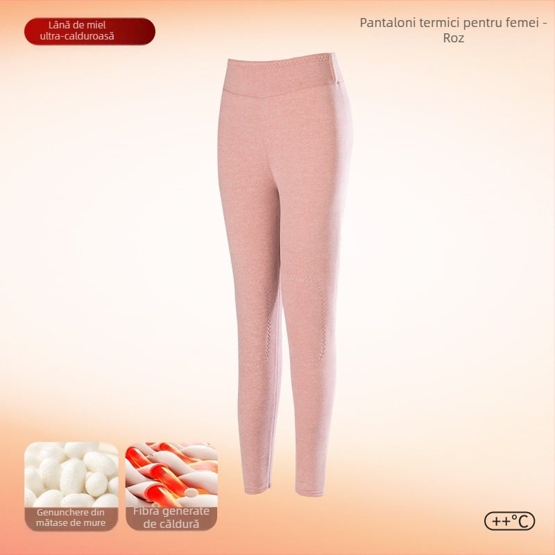 Pantaloni termici unisex cu căptușeală din fleece, strat de bază de iarnă, material poliester, 90–95% poliester, grosime 201–250 g/m2