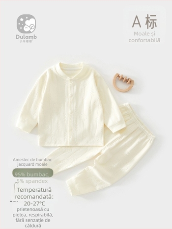 Set de lenjerie termică pentru copii, din bumbac, două piese, unisex, material moale, care elimină umezeala, pentru primăvară și toamnă