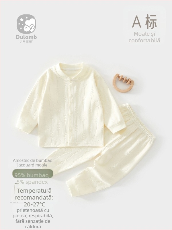 Set de lenjerie termică pentru copii, din bumbac, două piese, unisex, material moale, care elimină umezeala, pentru primăvară și toamnă