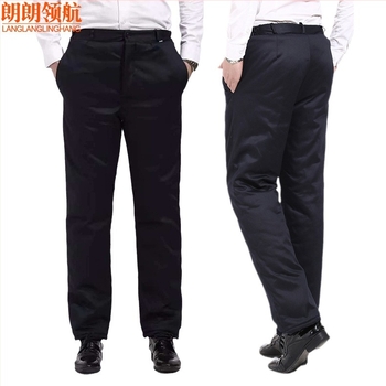 Pantaloni de lucru din bumbac groși de iarnă, căptușeală din mătase-pamuc (98%), protecție împotriva frigului, talie unisex înaltă