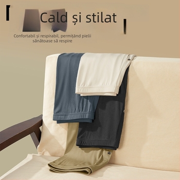 Colanți termici din Modal, bărbați, croială slim, grosime mare, strat unic, bază pentru îmbrăcăminte