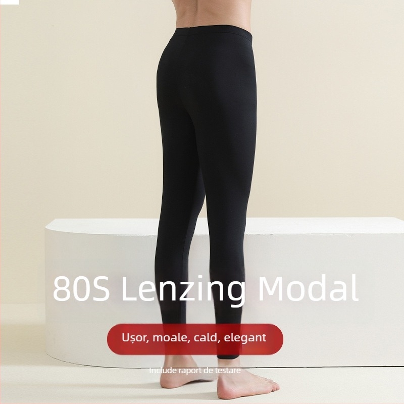 Colanți termici din Modal, bărbați, croială slim, grosime mare, strat unic, bază pentru îmbrăcăminte