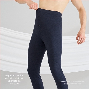 Pantaloni termici bărbați pentru toamnă-iarnă, poliester 70–80%, 201–250 g/m², elasticitate și menținerea căldurii, strat unic