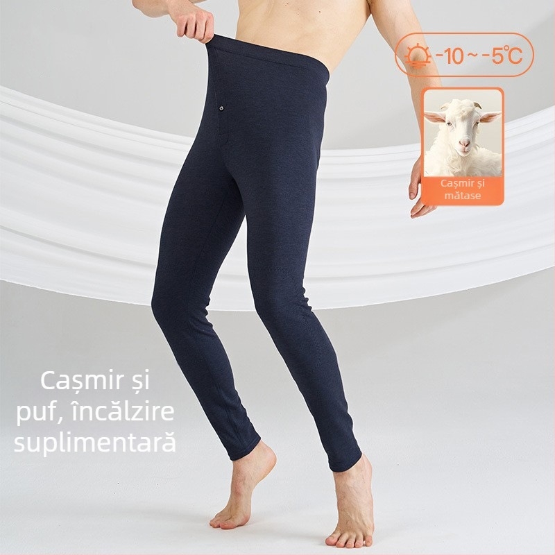 Pantaloni termici bărbați pentru toamnă-iarnă, poliester 70–80%, 201–250 g/m², elasticitate și menținerea căldurii, strat unic