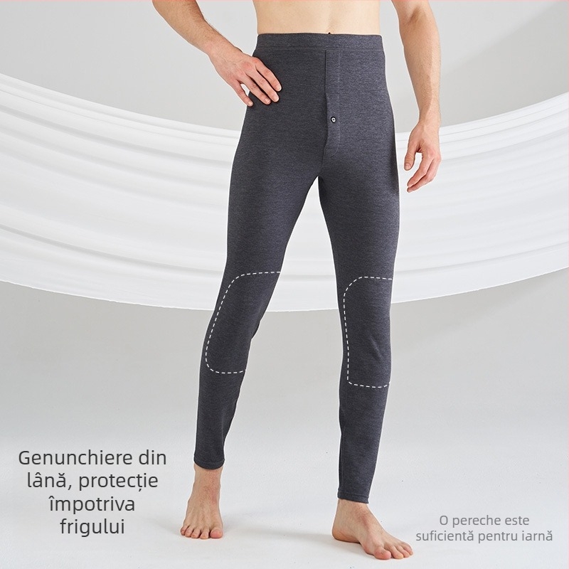 Pantaloni termici bărbați pentru toamnă-iarnă, poliester 70–80%, 201–250 g/m², elasticitate și menținerea căldurii, strat unic
