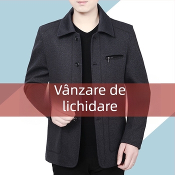 Jachetă ușoară pentru primăvară-toamnă, bărbați, rever, nasture simplu, mâneci lungi, buzunare cusute, tiv drept, non-iron, exterior vinilon, căptușeală poliester, stil business-leisure