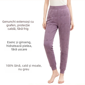 Pantaloni termici din lână, unisex, cu căptușeală de catifea, construcție cu 3 straturi, 95–100% lână, grosime extra 501–600 g/m²
