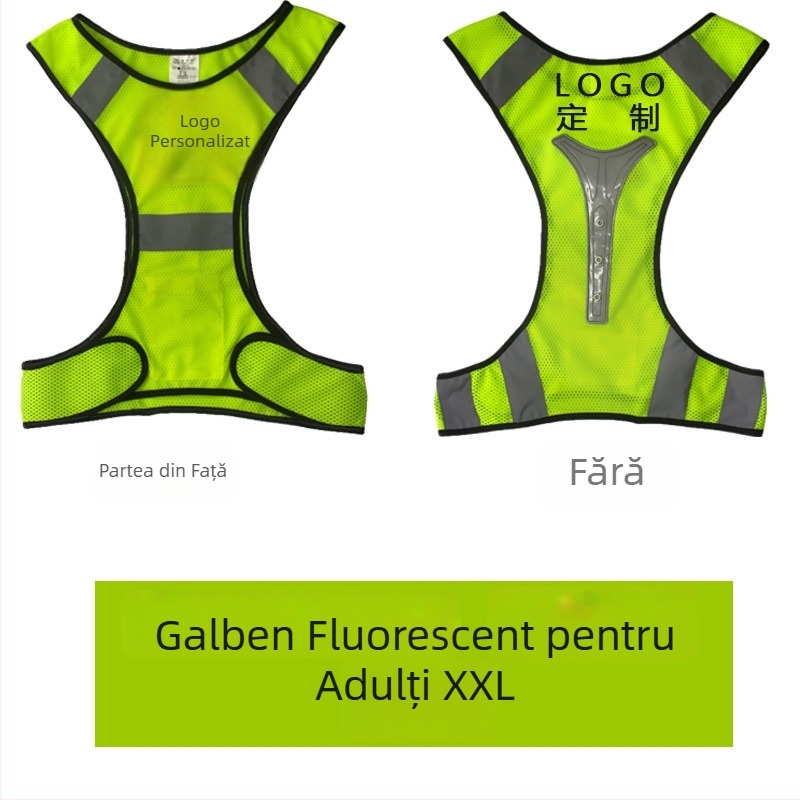 Vesta de siguranță din plasă pentru alergare nocturnă și ciclism | țesătură din plasă; bandă reflectorizantă; model MAM-1028; marcă mam-safety/Meianming; procesare personalizabilă