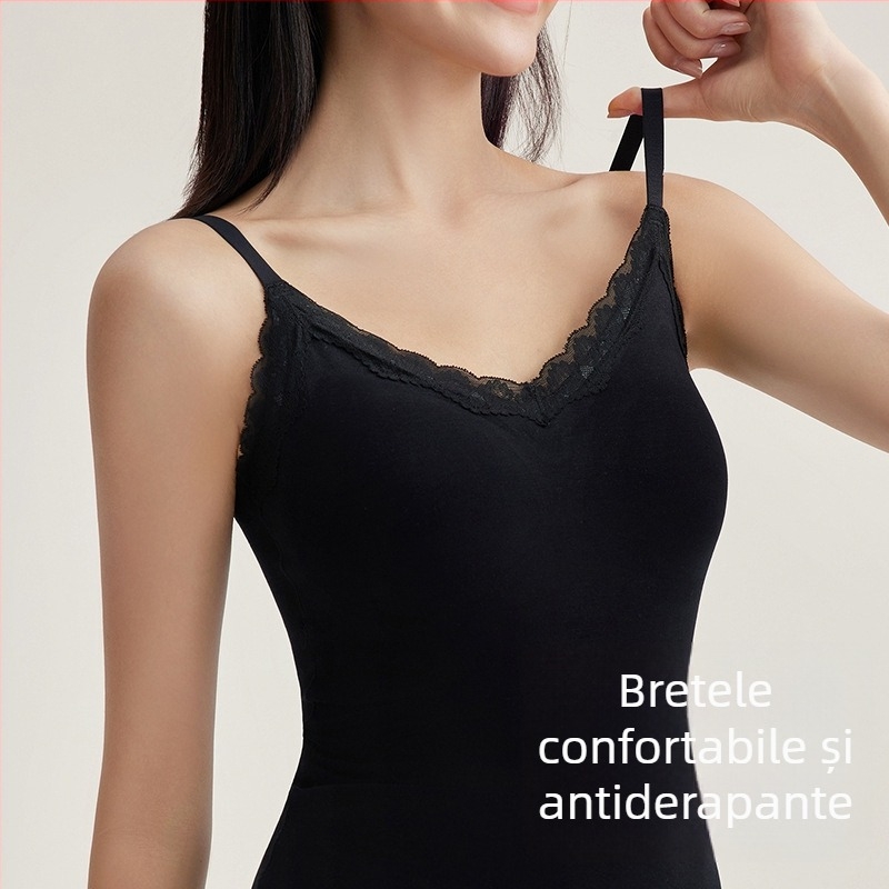 Vesta termică pentru femei cu pernă în zona bustului, decolteu în V, strat unic, fibră acrilică cu 50–70% nylon, 161–180 g/m²