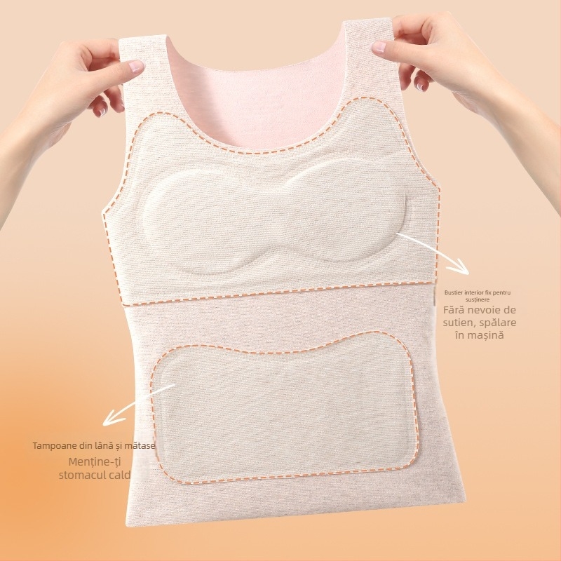 Mantelă termică cu glugă pentru fete 13–18 ani, dublu strat, material poliester gros 251–300 g/m2, anti-statice, antibacterian, menține cald, pernă pentru piept