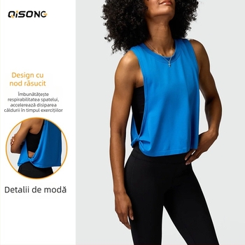 Top lejer fără mâneci pentru femei, pentru alergare și yoga – absorbant de transpirație, respirabil, compoziție: nylon 87% / spandex 13%.