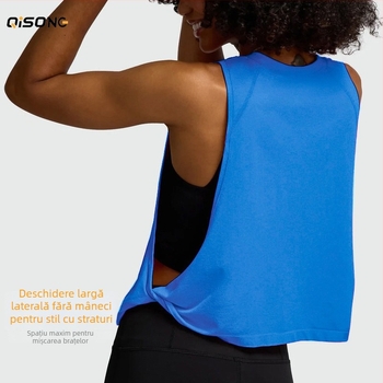Top lejer fără mâneci pentru femei, pentru alergare și yoga – absorbant de transpirație, respirabil, compoziție: nylon 87% / spandex 13%.