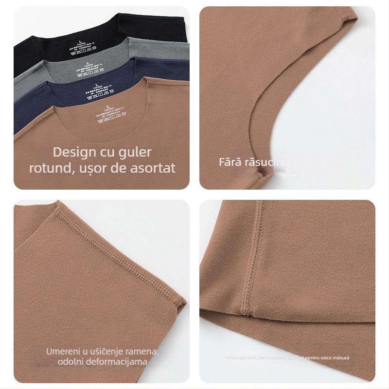 Vesta termică pentru bărbați fără mâneci, velur dublu față, poliester, țesătură groasă 251–300 g/m², stil pulover