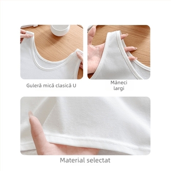 Camisolă lejeră fără mâneci, cu bretele duble, amestec viscoză-rayon, conținut de viscoză 50–70%, micro-elastic, lungime 50–65 cm