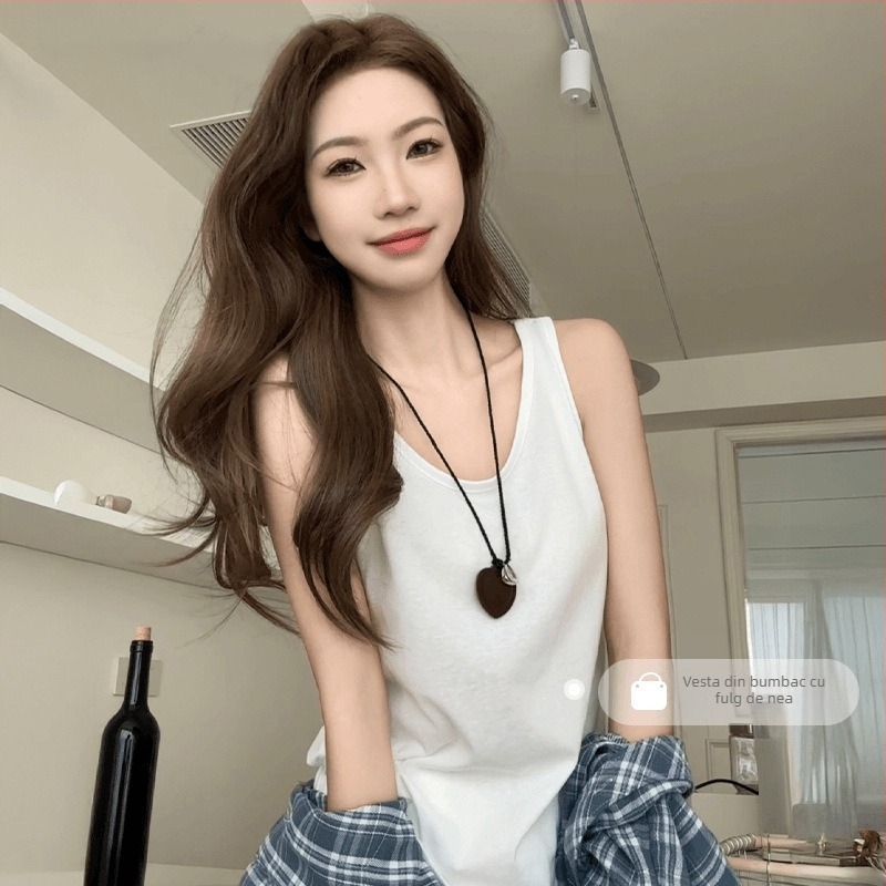 Camisolă lejeră fără mâneci, cu bretele duble, amestec viscoză-rayon, conținut de viscoză 50–70%, micro-elastic, lungime 50–65 cm