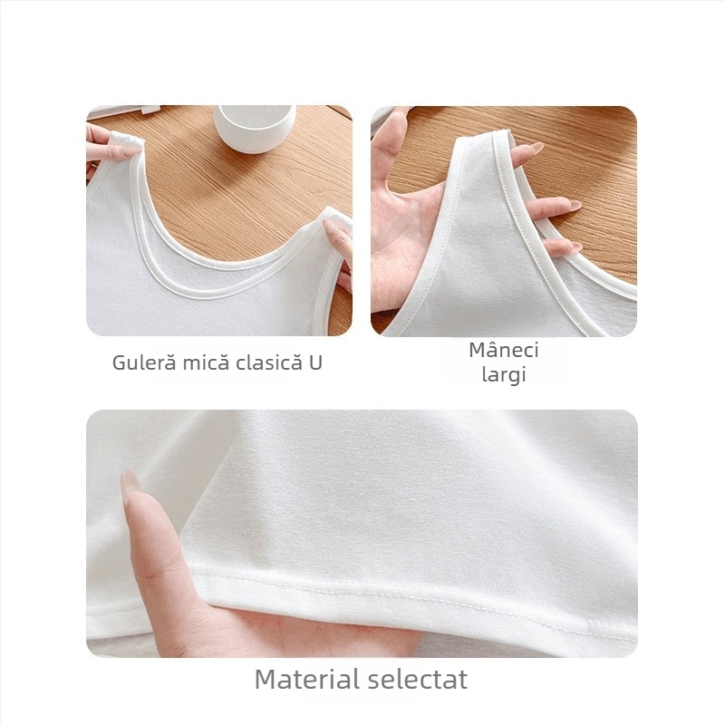 Camisolă lejeră fără mâneci, cu bretele duble, amestec viscoză-rayon, conținut de viscoză 50–70%, micro-elastic, lungime 50–65 cm