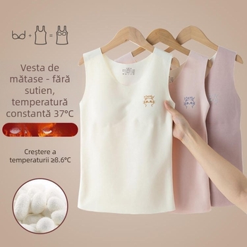 Vestă termică fără cusături, cu protecții pentru bust, din acril, dublu strat, grosime 201-250 g/m²