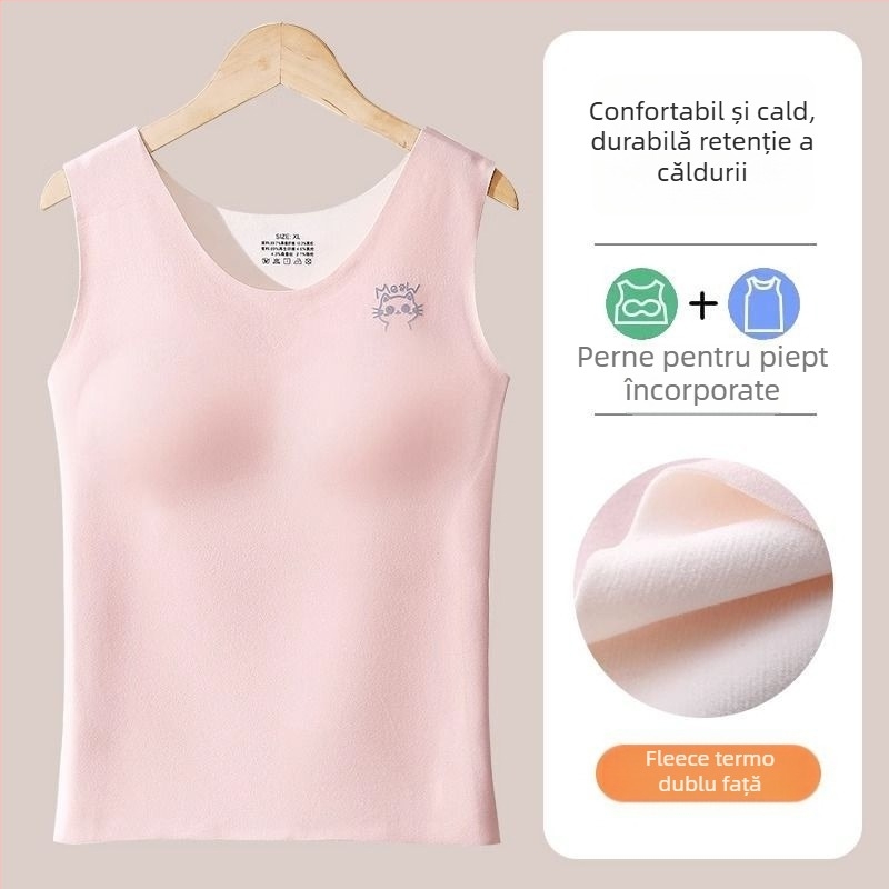 Vestă termică fără cusături, cu protecții pentru bust, din acril, dublu strat, grosime 201-250 g/m²