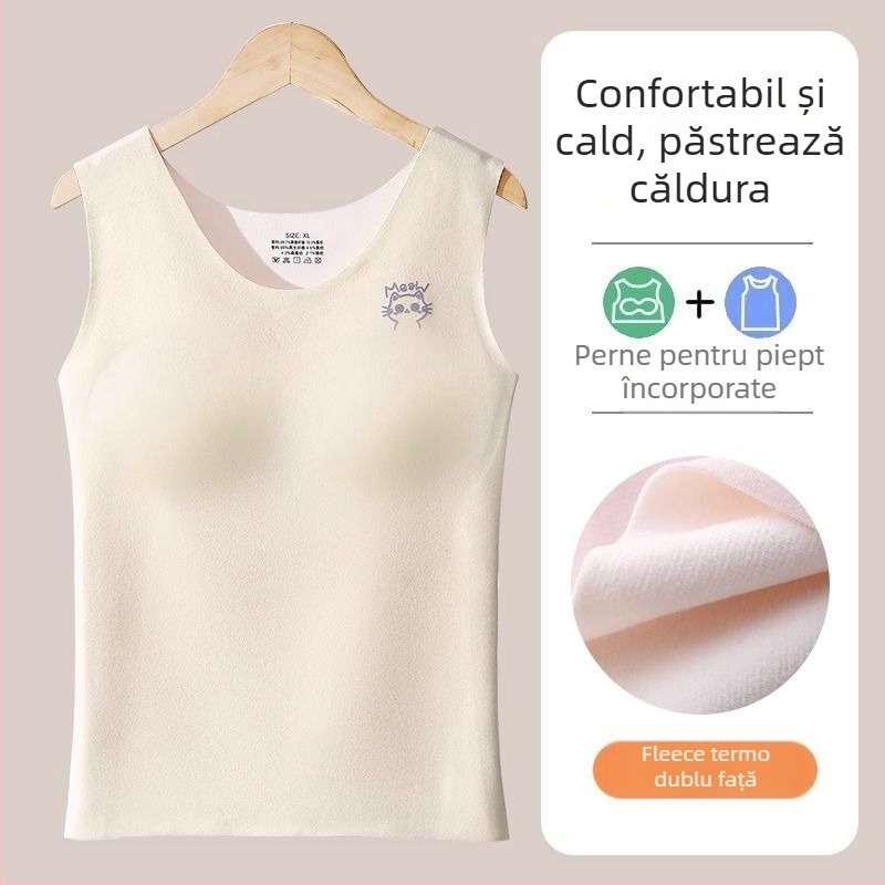 Vestă termică fără cusături, cu protecții pentru bust, din acril, dublu strat, grosime 201-250 g/m²