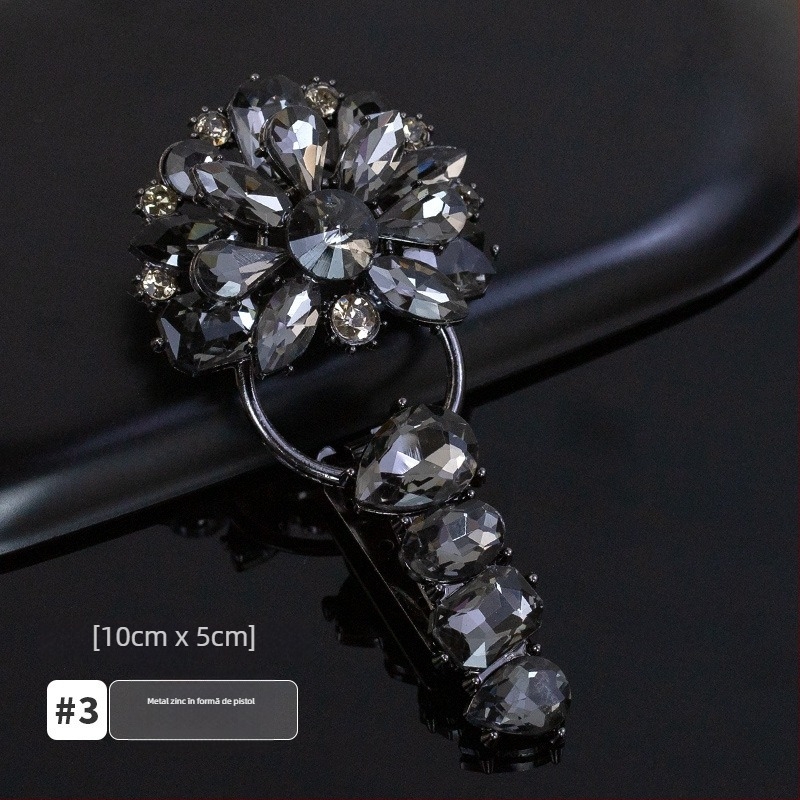 Cataramă de guler cu strasuri, tip duckbill, pentru paltoane din blană de nurcă – accesorii premium pentru haine