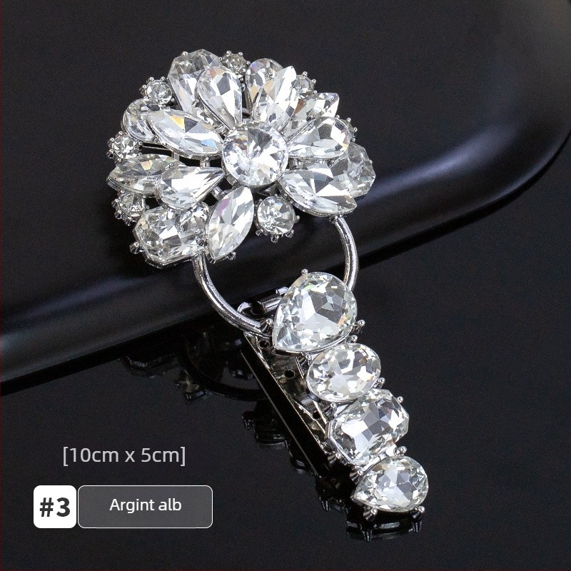 Cataramă de guler cu strasuri, tip duckbill, pentru paltoane din blană de nurcă – accesorii premium pentru haine