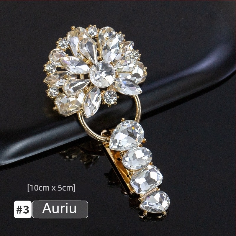 Cataramă de guler cu strasuri, tip duckbill, pentru paltoane din blană de nurcă – accesorii premium pentru haine