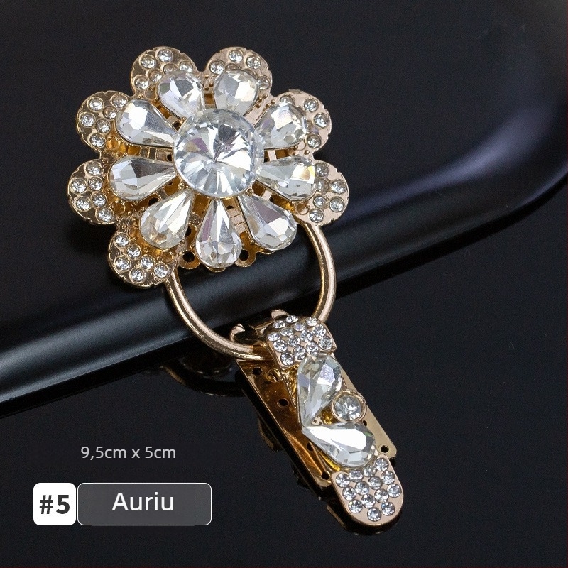 Cataramă de guler cu strasuri, tip duckbill, pentru paltoane din blană de nurcă – accesorii premium pentru haine