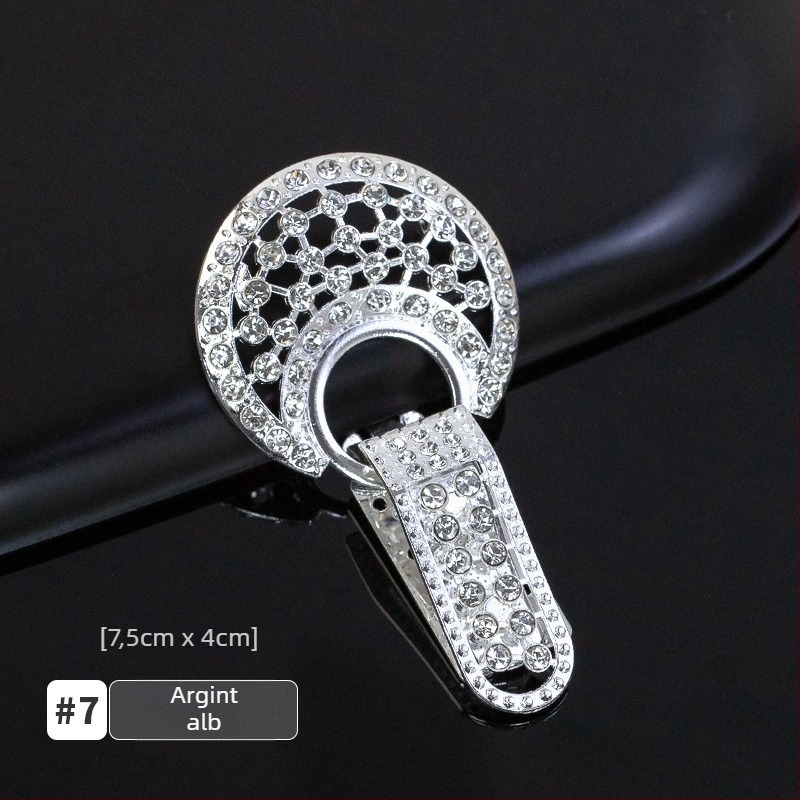 Cataramă de guler cu strasuri, tip duckbill, pentru paltoane din blană de nurcă – accesorii premium pentru haine