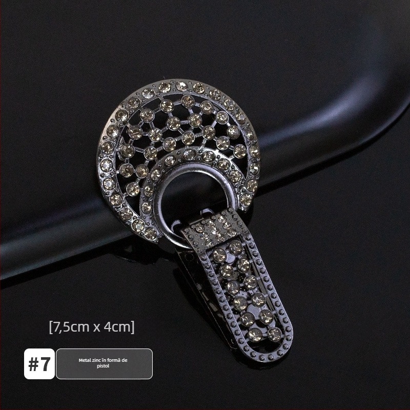 Cataramă de guler cu strasuri, tip duckbill, pentru paltoane din blană de nurcă – accesorii premium pentru haine