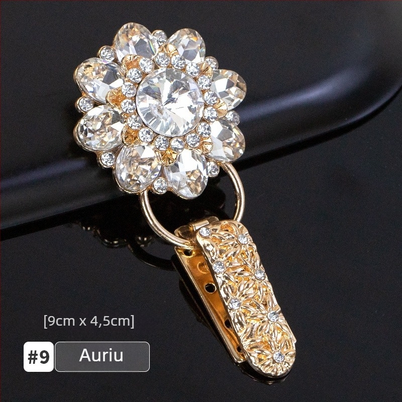 Cataramă de guler cu strasuri, tip duckbill, pentru paltoane din blană de nurcă – accesorii premium pentru haine